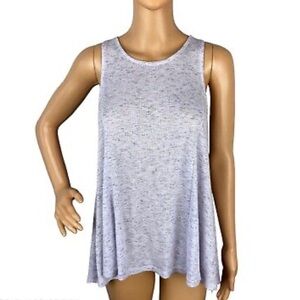 Anthropologie Gray Lace-Up Back Sleeveless top